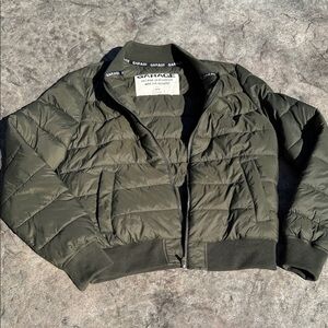 Garage Olive Green Quilted Bomber Jacket M
